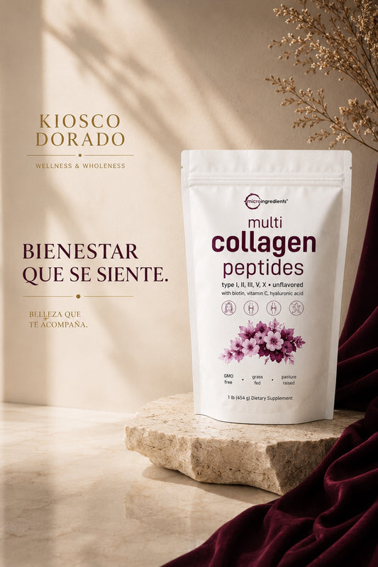 Multi Collagen Peptides · Colágeno Hidrolizado 5 Tipos + Biotina + Vitamina C