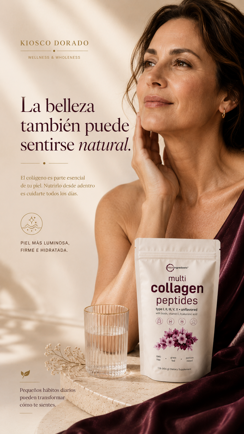Multi Collagen Peptides · Colágeno Hidrolizado 5 Tipos + Biotina + Vitamina C