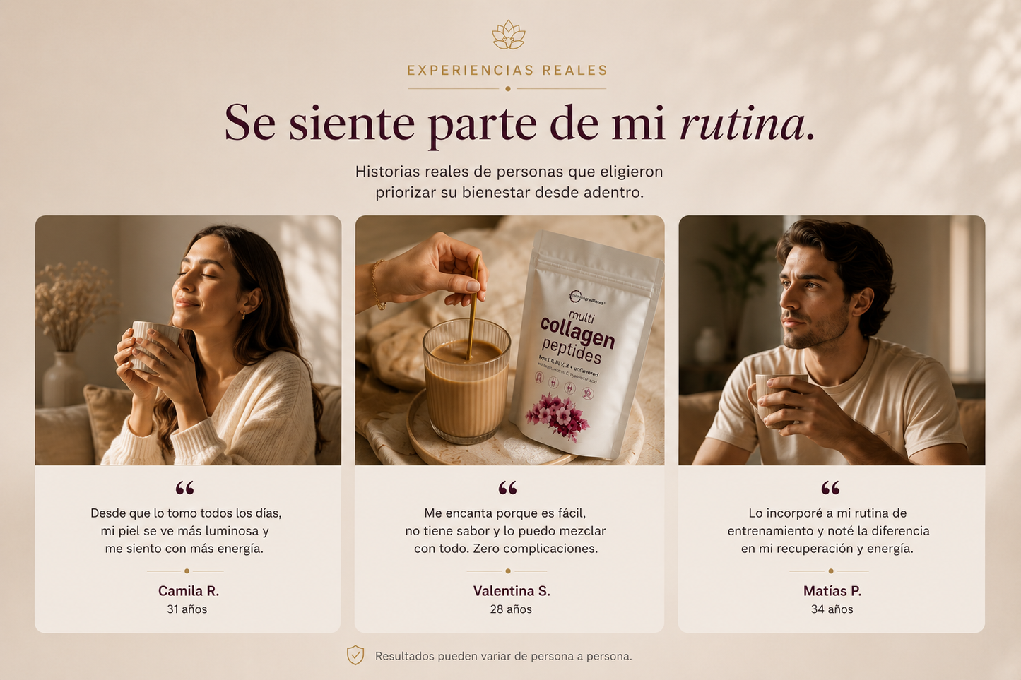 Multi Collagen Peptides · Colágeno Hidrolizado 5 Tipos + Biotina + Vitamina C