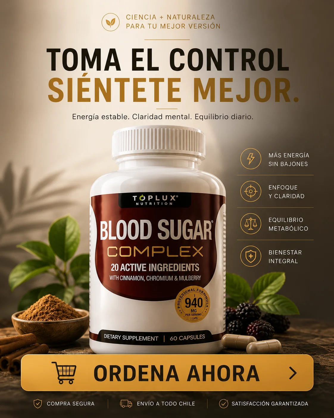 Blood Sugar Complex 60 Cápsulas — Apoyo Metabólico Natural