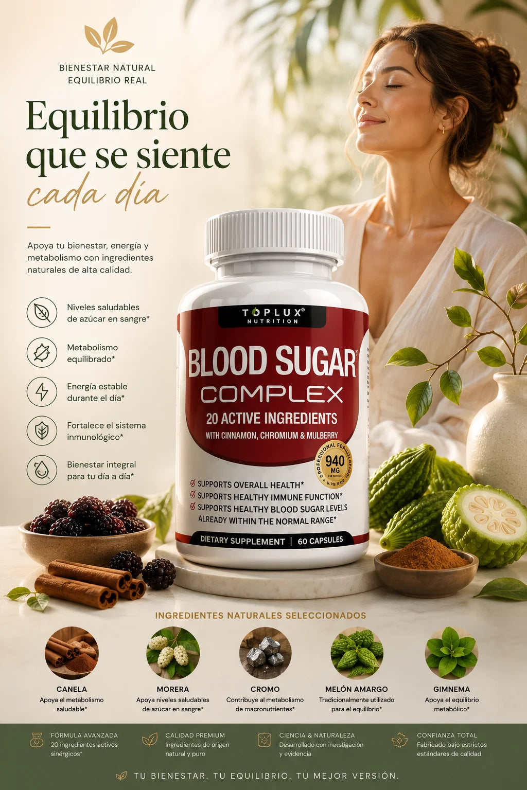 Blood Sugar Complex 60 Cápsulas — Apoyo Metabólico Natural