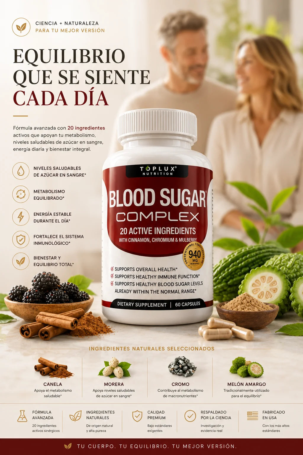 Blood Sugar Complex 60 Cápsulas — Apoyo Metabólico Natural