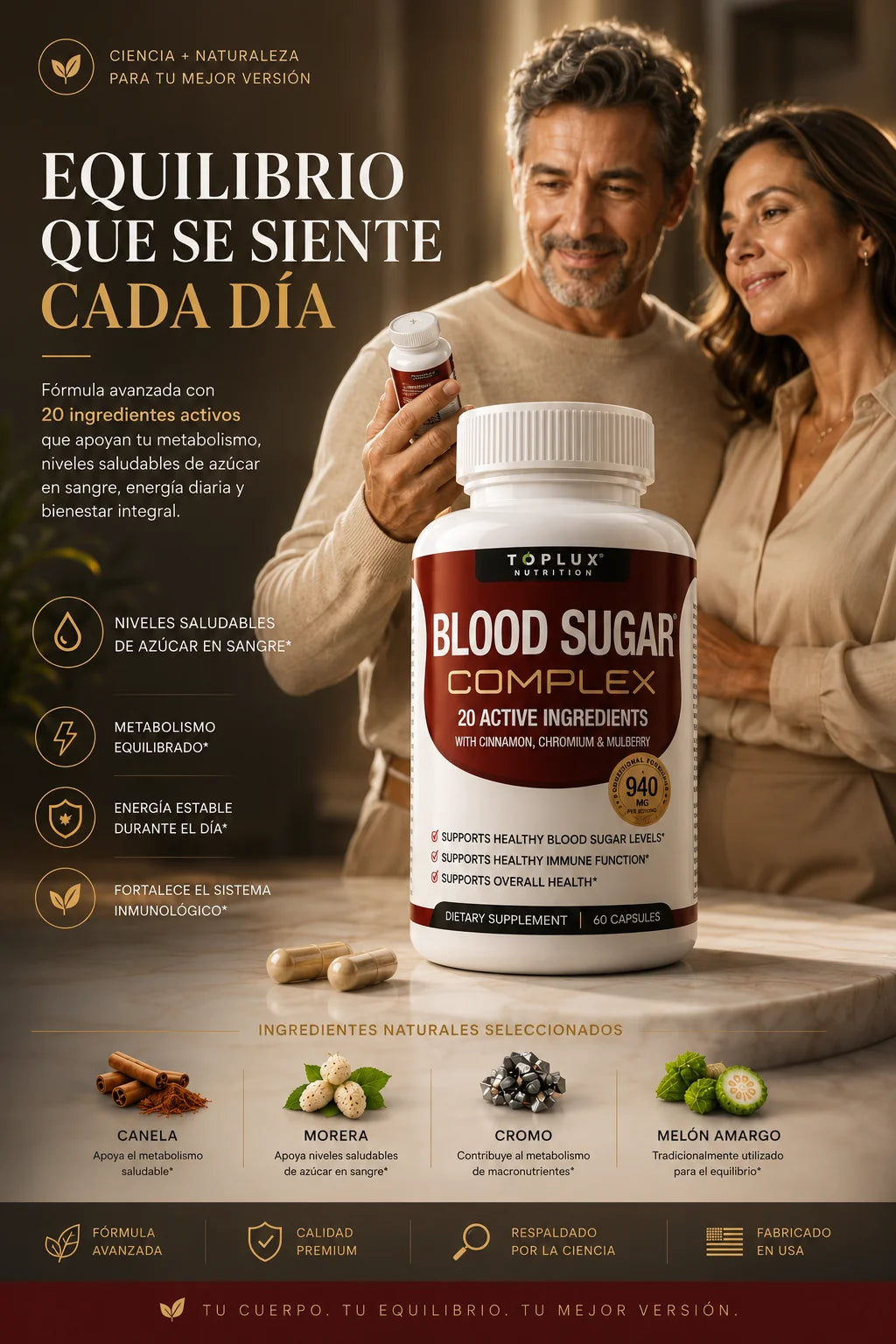 Blood Sugar Complex 60 Cápsulas — Apoyo Metabólico Natural