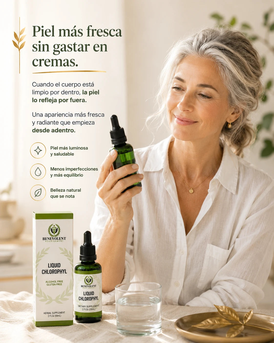 Benevolent 60ml — suplemento de clorofila líquida concentrada