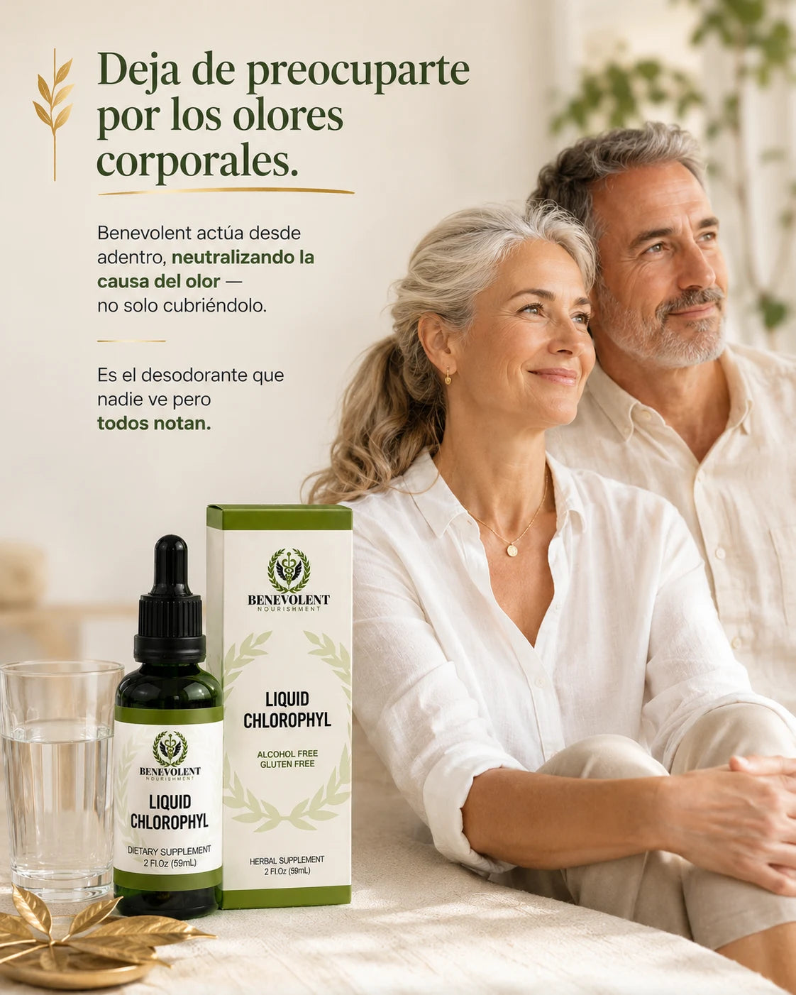 Clorofila Líquida Benevolent — suplemento limpio y vegano 60ml