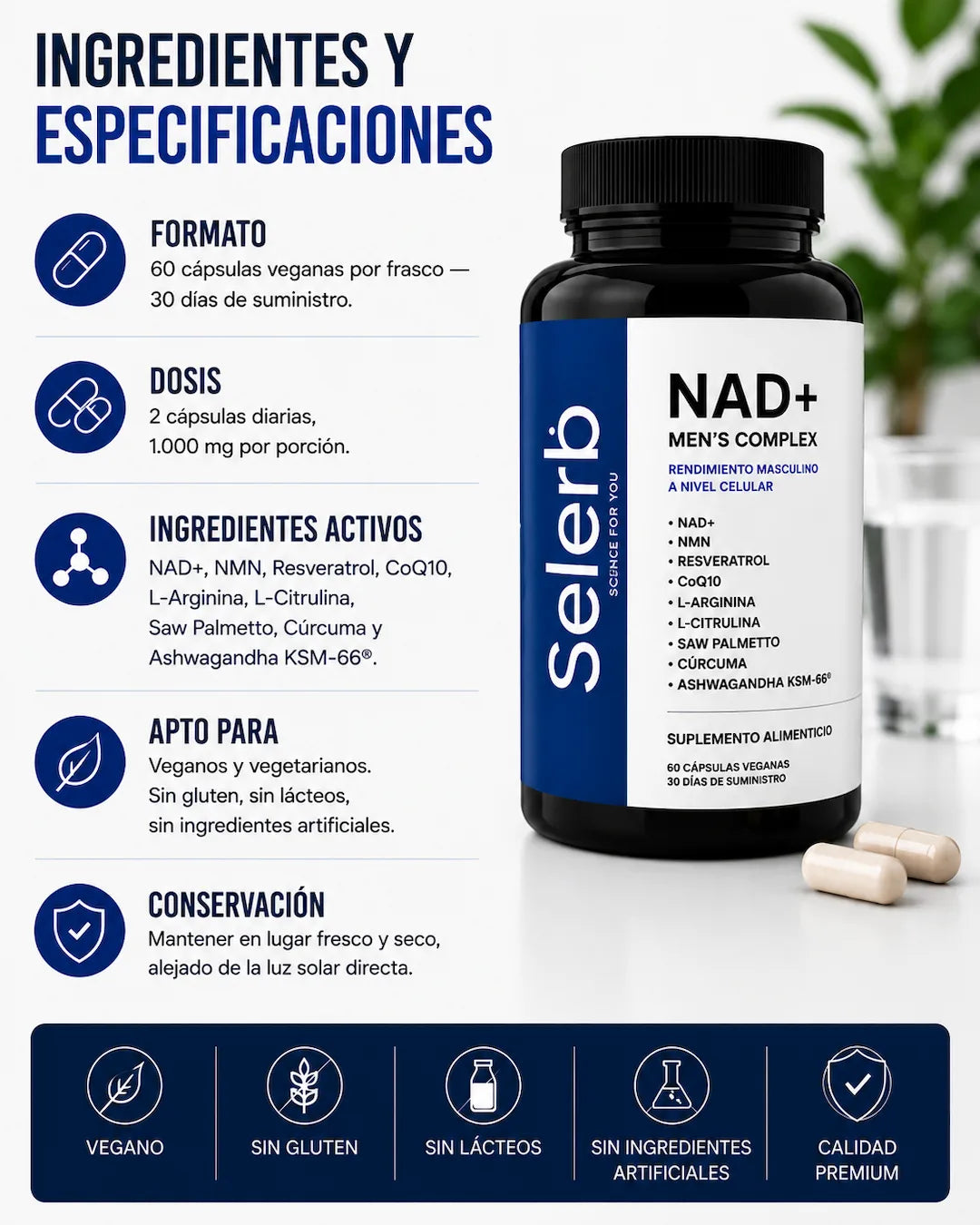NAD + MEN´S COMPLEX SELERB FORMULA AVANZADA