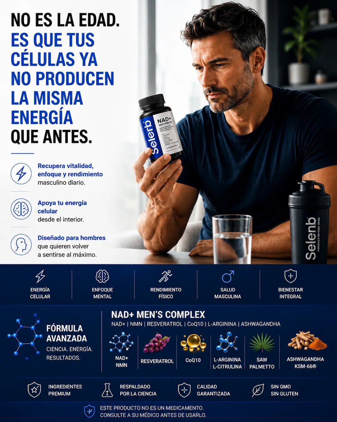 NAD + MEN´S COMPLEX SELERB FORMULA AVANZADA