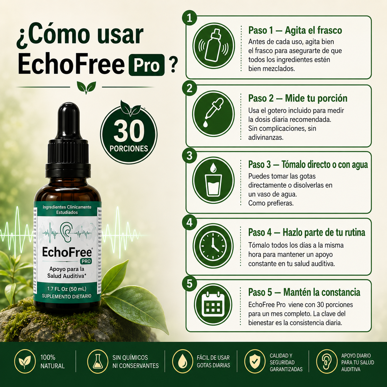 EchoFree Pro modo de uso gotas suplemento natural