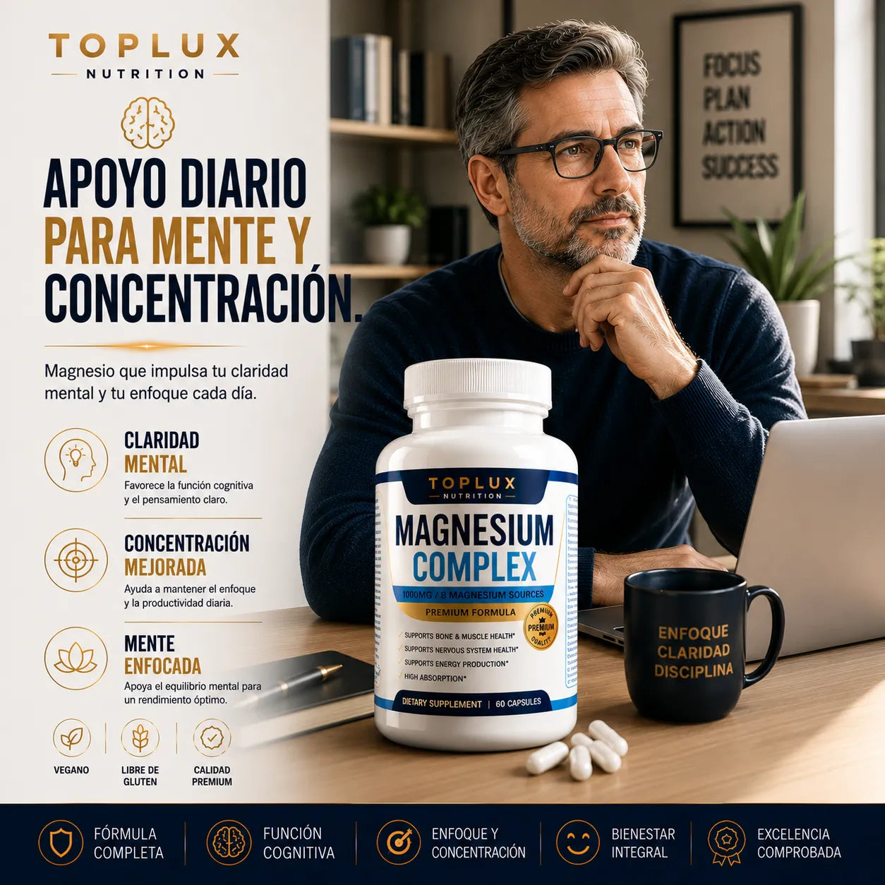 MAGNESIO COMPLEX 8 FORMULA AVANZADA de 1000 mg