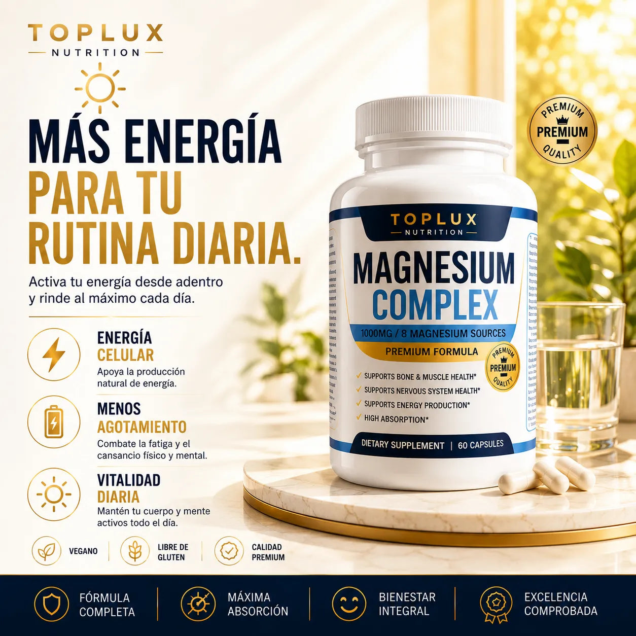 MAGNESIO COMPLEX 8 FORMULA AVANZADA de 1000 mg