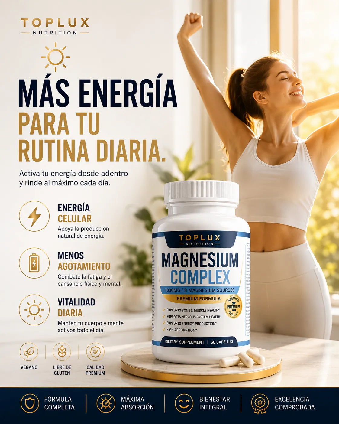 MAGNESIO COMPLEX 8 FORMULA AVANZADA de 1000 mg