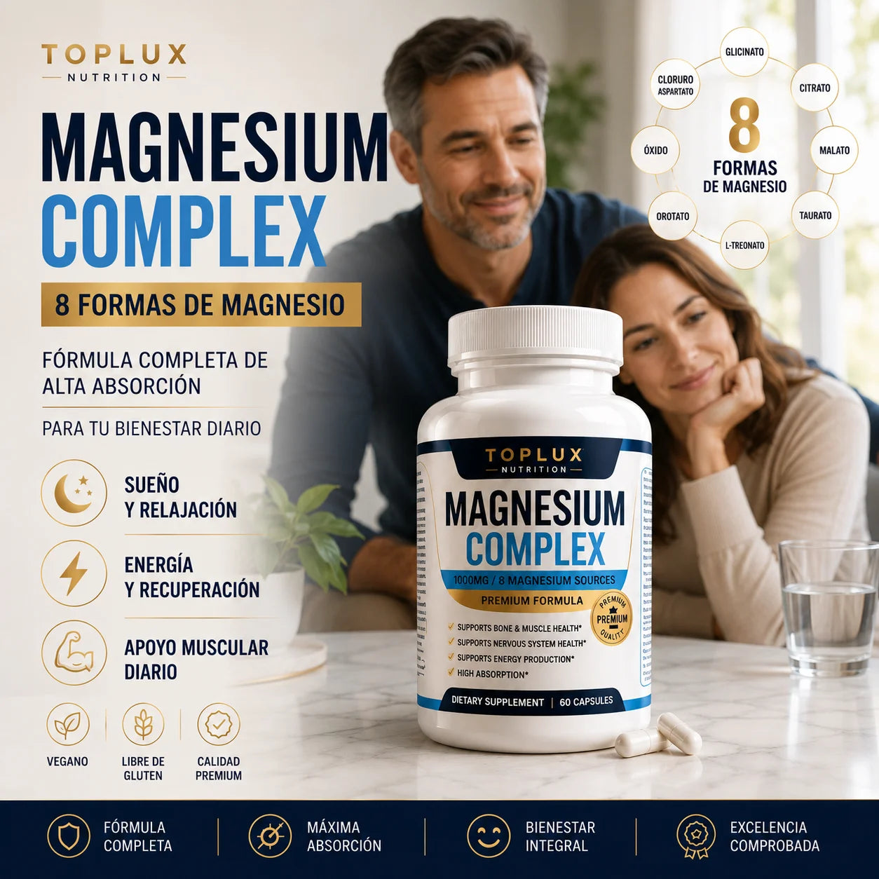 MAGNESIO COMPLEX 8 FORMULA AVANZADA de 1000 mg