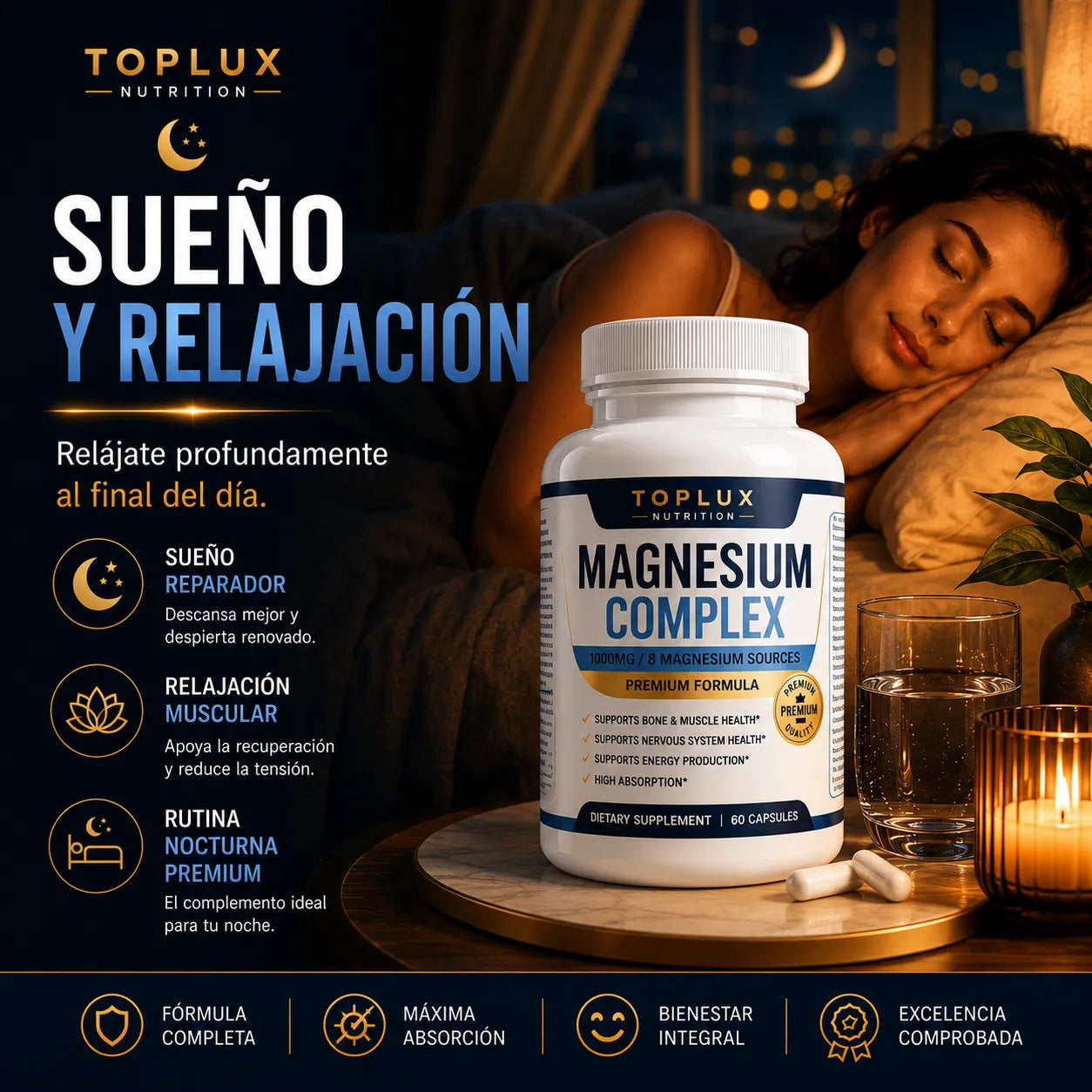MAGNESIO COMPLEX 8 FORMULA AVANZADA de 1000 mg