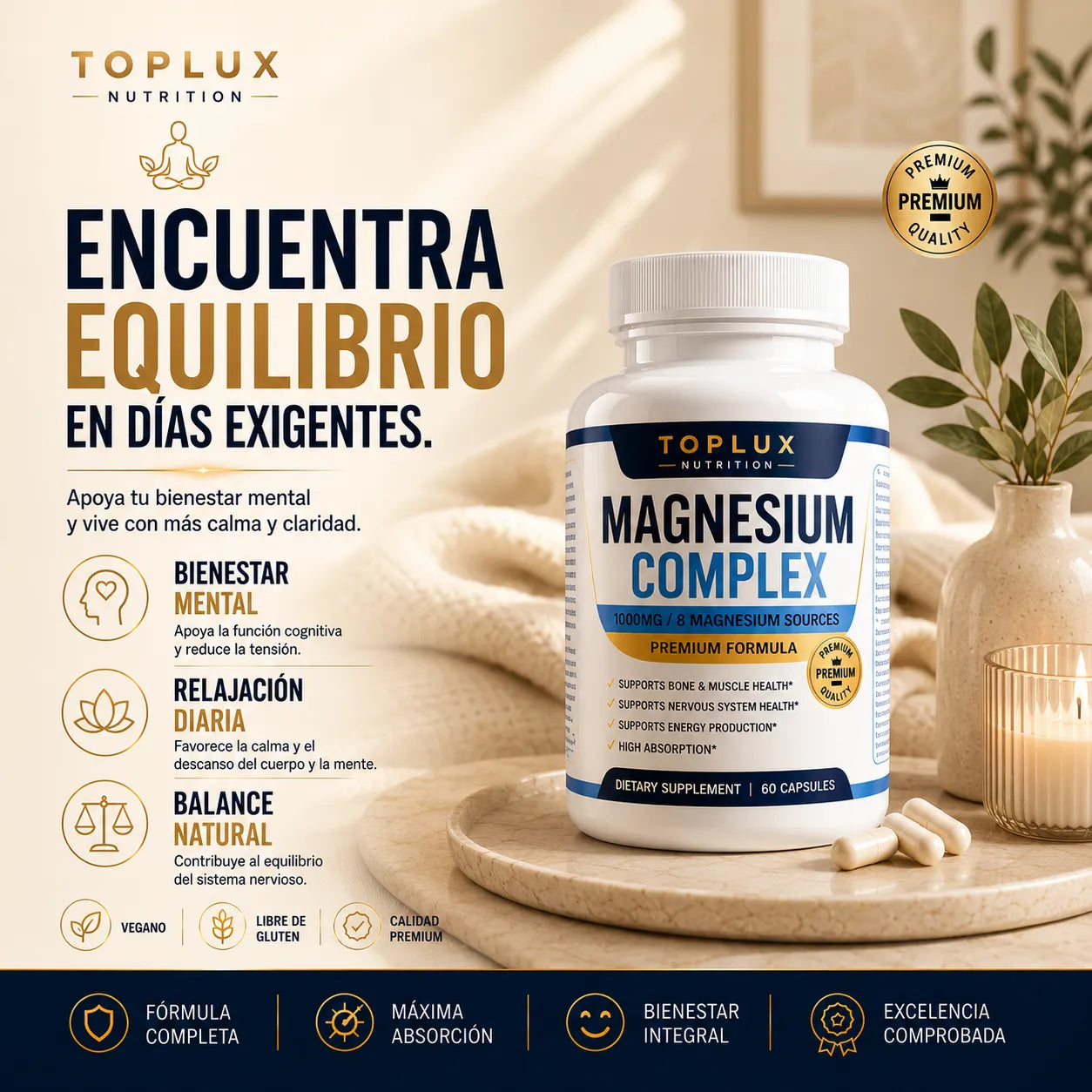 MAGNESIO COMPLEX 8 FORMULA AVANZADA de 1000 mg